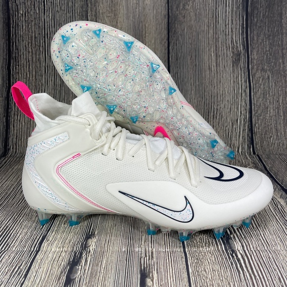 Nike Other - NIKE Alpha Huarache 8 Elite Lacrosse White/Pink/Laser Blue Mens sizes CW4440-116